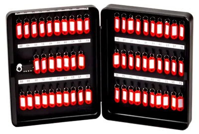 Produktbild von OfficeForce® Schlüsselkasten mit Zahlencode, Tresor für 60 Schlüssel, Wandmontage, schwarz