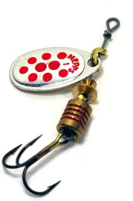 Produktbild von Mepps Spinner Aglia mit Punkten Silber Rot 2