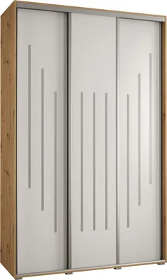 Produktbild von MEBLE KRYSPOL Davos 8 Schrank, drei Türen - 235,2x150x60 cm - Artisan Weiß Silber