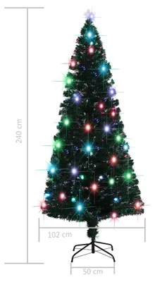 Imagen del producto de Árbol de Navidad iluminado con soporte y luces LED, 210 cm, fibra óptica