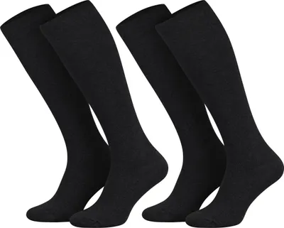 Produktbild von Tobeni 2 Paar Kompressionsstrümpfe Kniestrümpfe Stützstrümpfe Baumwolle für Damen und Herren, Farbe:Schwarz, Grösse:43-46