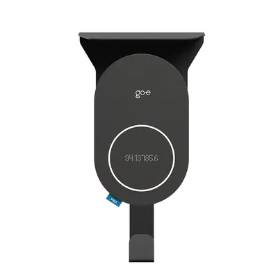 Produktbild von Wandhalterung go-e Charger Pro mit Kabelhalter und Wetterschutzdach - Edelstahl anthrazit (RAL 7016)