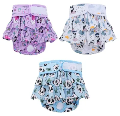 Image de Couches lavables pour chien, modèle femelle, lot de 3