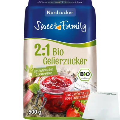 Produktbild von Sweet Family  Gelierzucker 2zu1 (500g Packung) + usy Block