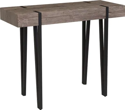 Zdjęcie produktu dla BELIANI Konsola ciemnobrązowy czarne metalowe nogi stolik 100x40 cm styl skandynawski minimalistyczny