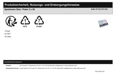 Produktbild von Spielkarten Skat-Poker 2 x 56 Karten