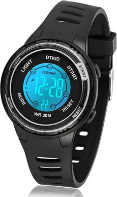 Produktbild von Digital Kinderuhr mit 7 Farben LED, 3 ATM wasserdicht, Timer, Wecker, Kalender, Stoppuhr, Hintergrundbeleuchtung, verstellbares Armband für Jungen