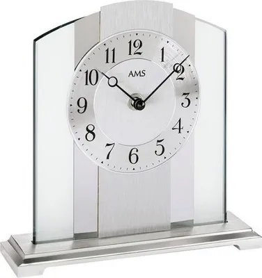 Produktbild von AMS 1120 Tischuhr Quarz silbern Metall mit Aluminium Chrom und Glas