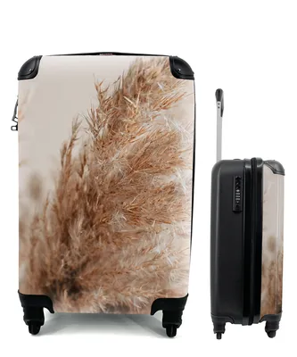 Produktbild von MuchoWow® Koffer Handgepäck Trolley Rollkoffer Kleine Reisekoffer mit 4 Rollen - Gras - Pflanzen - Natur - Pampasgras - Cabin Size < 55x40x23 cm & 55x40x20 cm - Fotokoffer - Kabinenkoffer - Boardgepäck - Reise-Box - Reisekoffer - Reisegepäck - Koffer mit Bild - Trolley für Kinder