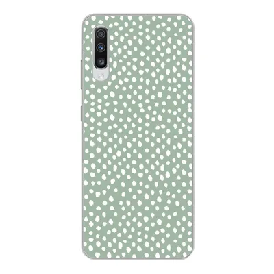 Produktbild von MuchoWow® Handyhülle Schutzhülle Hülle für Samsung Galaxy A70 Polka dots - Grün - Weiß Silikon Softcase Handy Hülle - Schutzhaube