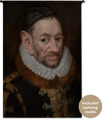 Produktbild von MuchoWow® Wandteppich Wandbehang Wilhelm von Oranien - Adriaen Thomasz - Karikatur 120x180 cm Tapisserie Dekoration Wandtuch - Schlafzimmer - Dekorationen für das Haus