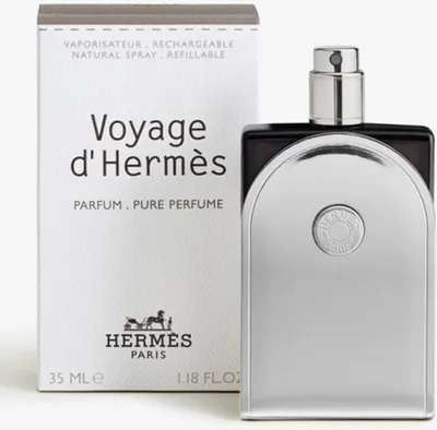 A product shot of a perfume bottle and its packaging.