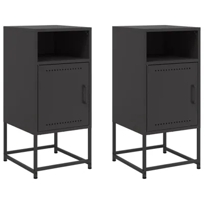 Immagine prodotto di Comodini 2 pz Neri 36x39x78 cm in Acciaio