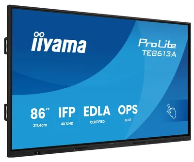 Obrázek produktu pro iiyama TE8613A-B2AG, Stánkový design, 2,17 m (85.6"), 3840 x 2160 px, Wi-Fi, 24/7