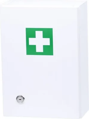 Produktbild von Hölzerne Wandapotheke klein leer weiß