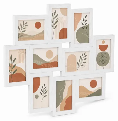 Produktbild von Bilderrahmen Collage für 10 Fotos Galerierahmen Wanddeko für Fotowand - Farbe: Weiß | Format: 13x18