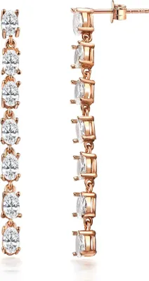 Produktbild von Dkeniz Ohrhänger 925/- Sterling Silber 5cm rot Zirkonia weiß 145230063