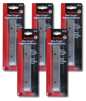 Image de Red Devil 3276, grattoir pour vitres et carrelages, 10,2 cm, lot de 5