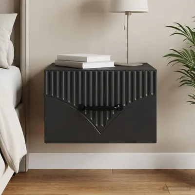 Image de Maison Exclusive - Table de chevet murale noire 34,5 x 33 x 20 cm
