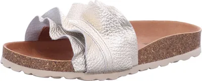 Produktbild von Verbenas Pantolette Rocio Roda, Silber, Leder, Weite mittel, Absatz 1.0 cm, anatomisch geformtes Fußbett, in Volante gelegtes Obermaterial