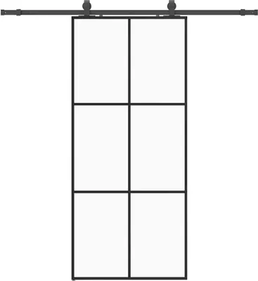 Produktbild von vidaXL Schiebetür mit Beschlag Schwarz 90x205 cm ESG-Glas