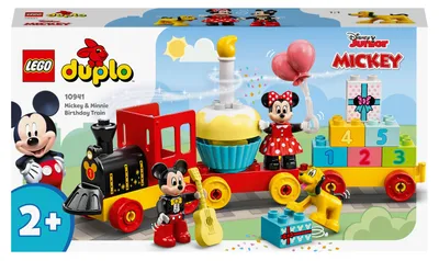 Produktbild von LEGO DUPLO | Disney Mickys und Minnies Geburtstagszug, Zug-Spielzeug mit Kuchen und Ballons, inkl. Micky und Minnie Maus-Figuren, Geschenk für Kleinkinder, Mädchen und Jungen ab 2 Jahren 10941