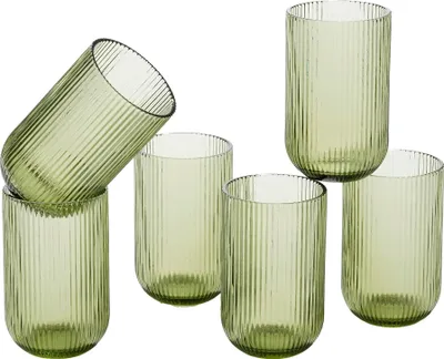 Zdjęcie produktu dla Szklanki Mica Decorations Merlot – zestaw 6 sztuk – 400 ml – szkło – jasnozielone