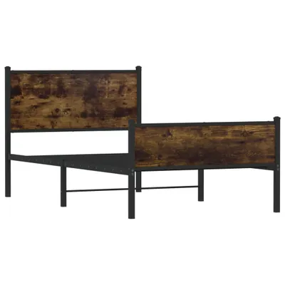 Obrázek produktu pro vidaXL Kovová postel bez matrace, kouřový dub 100x200 cm
