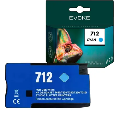 Immagine prodotto di Cartuccia di inchiostro per stampante HP-Druckertinte 712, colore ciano, capacità 29 ml, codice prodotto 3ED67A, compatibile con le stampanti DesignJet T210, T230, T250, T630 e T650