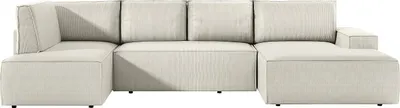 Produktbild von Große Wohnlandschaft - Ecke rechts - Mit Schlaffunktion - Cord - Beige - AMELIA