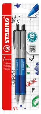 Imagen del producto de STABILO pointball, bolígrafo de colores, azul ultramar, paquete de 2 unidades