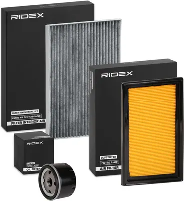 Produktbild von RIDEX Filterset Inspektionspaket Filtersatz für NISSAN Qashqai / Qashqai +2 I (J10, NJ10) passend für PEUGEOT 807 MPV