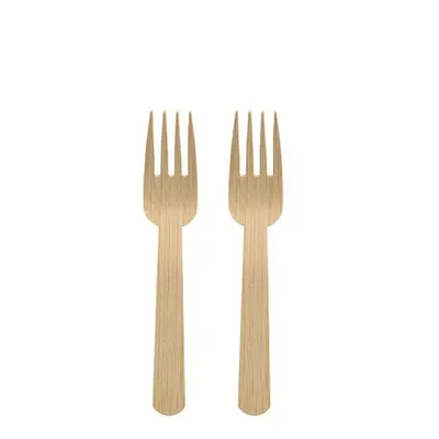 Produktbild von 20x PAPSTAR 50 Gabeln, Bambus "pure" 14 cm | Faltschachtel (50 Stück)