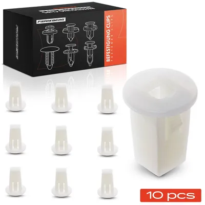 Immagine prodotto di Fissaggio paraurti - Clip in plastica - 10 pezzi - Nylon - Diametro 12 mm, foro 4,2 mm - Bianco