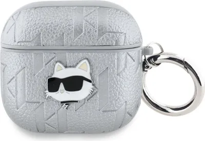 Produktbild von Karl Lagerfeld Monogramm Choupette Head Case für AirPods 4 – Silber