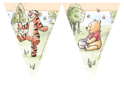 Productafbeelding van Wimpelketting van papier, Winnie de Pooh en de natuur