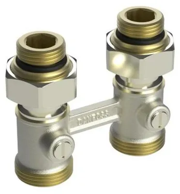 Obrázok produktu pre Danfoss batériový blok RLV-KB pre dvojrúrkové rozvody, R 1/2", priechodný, poniklovaný