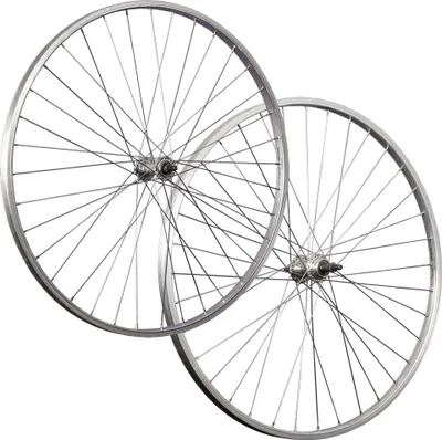 Produktbild von Laufradsatz 28 Zoll Aluminiumfelgen rostfreie Speichen Vollachse für 5-9 Schraubkranz silber