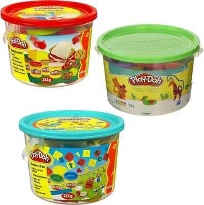 Produktbild von Hasbro Play-Doh Tiere Zahlen Picknick Spiel Eimer Förmchen mit je 226g Spiel Knete