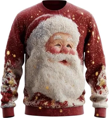 Produktbild von ASKSA Herren Weihnachts Pullover WeihnachtenTops Rundhals Langarm Sweatshirt Sweat Weihnachtsparty Style Pulli,Weiss,L