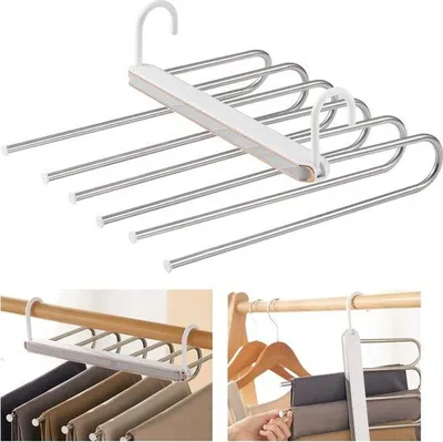 Produktbild von 6-in-1 Raumsparender Anti-Rutsch Hosenhänger, 6 Stück