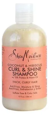 Zdjęcie produktu dla SheaMoisture Coconut & Hibiscus Curl & Shine Szampon do grubych, kręconych włosów 384ml
