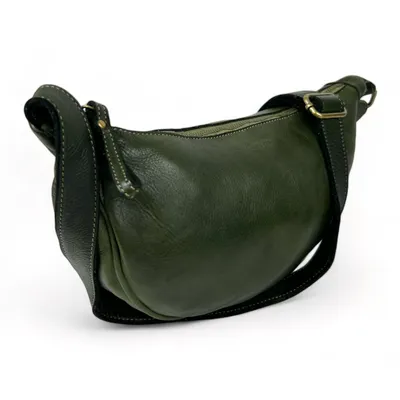 Produktbild von Handtasche Ledertasche Umhängetasche Cross Body Bag Vintage Gewaschnes Echtleder Grün