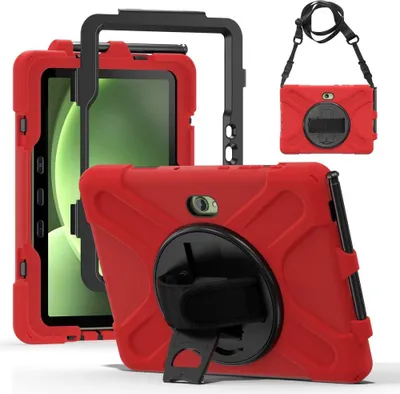 Produktbild von Samsung Galaxy Tab Active 5 Pro Hülle - Coverup Heavy Duty Case mit Schultergürtel - Rot