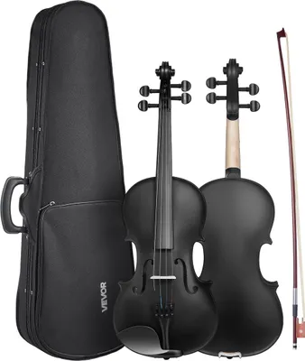 Zdjęcie produktu dla Violin 355mm Size Fiddle Set Solidwood for Beginner with Case Rosin Black