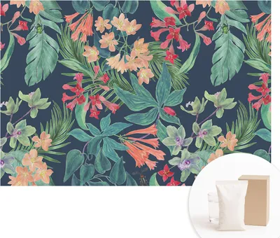 Obrázek produktu pro Samolepicí fototapeta – nástěnné obrazy do obývacího pokoje – 152 x 104 cm – dekorativní fólie na stěny – moderní design pro výzdobu stěn – tapety do interiérů – tropické květiny