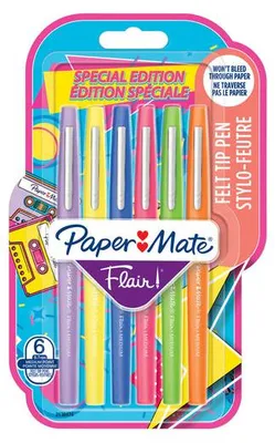 Image de Paper:Mate stylo fibre Flair RETRO étui de 6 pièces