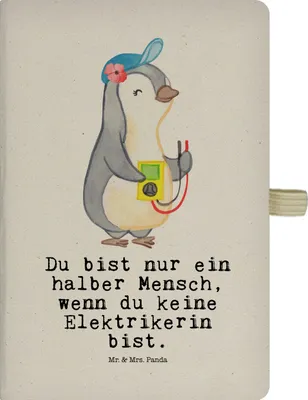 Produktbild von Mr. & Mrs. Panda notizbuch Elektrikerin Herz - Transparent - Geschenk, Beruf, Tagebuch, Ausbildung, Skizzenbuch, Journal, Witzig, Spruch, A5, Lustig, Adressbuch
