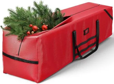 Produktbild von Famanu Aufbewahrungstasche für Weihnachtsbaum - wasserdicht und robust - rot - 125 x 40 x 50 cm