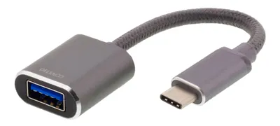 Image de Adaptateur Deltaco OTG, USB-C vers USB-A - Gris
